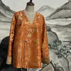 Damenblusen, superluxuriöses traditionelles chinesisches Kleid mit Seidenstickerei, maßgeschneiderte Kultur, antikes Imperium, Promi-Outfit, reichhaltig