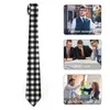 Nœuds papillons noir blanc cravate à carreaux imprimé damier cool mode cou pour hommes collier de fête de mariage conception accessoires de cravate