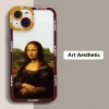 Świetna sztuka estetyka David Mona Lisa Clear Case na iPhone'a 15 14 13 12 11 Pro Max Mini XS X SE 7 8 15 Plus miękka okładka