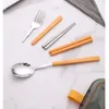 Dinnerware Sets Folding Tableware Set Portable Multifunctional Stainless Steel Cutlery Detachable Camping Cooking Kits Outdoor