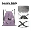 purple Witch Pack Drawstring Backpack Sports Gym Bag for Women Men Halen Spooky Cat Training Sackpack M3vo#