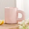 Tasses Tasse en céramique de couleur bonbon nordique, café au lait avec poignée, tasse de jus de petit déjeuner, tasses d'eau, vaisselle de cuisine