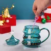 Bicchieri da vino Tazze regalo di Natale Tazza da caffè in vetro borosilicato doppio per uso domestico creativo