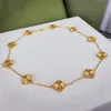 18K Gold Necklace four leaf clover necklace designer necklace luxury jewlery designer for women designer jewelry woman have charms beads mother teachers fine gift