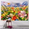 Tapisseries fleurs tournesol paysage tapisserie beau fond tissu salon chambre décoration murale macramé