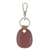 vintage Leather Acc Card Holder Keychain Round Water Drop Acc Cards Protective Case Fi Keyring Card Bag R7bU#