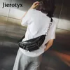 Jierotyx sac de taille en cuir femmes marque de luxe taille Fanny Packs ceinture sac poitrine sac à main couleur noire Sexy Rivets Punk gothique V5S0 #