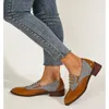 Casual Shoes Spring Loafers Female Retro Leather Pointed Head brittisk stil tjock med mäns stora lyxiga lyx