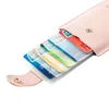 Utdragande ID-kort Holder Big Capacity Women Thin Busin Card Wallet Coin Pouch Case Bag Slim Bank Credit Card Organizer Plånbok Q0AE#