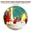 Candele da 10 pezzi Piatto rotondo Candtrestick Tavolo da casa Garland Decorazioni natalizie semplici