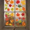 Window Stickers Thanksgiving Day Wall Sticker Home Warm Decoration Autumn Glueless Glass Art Door Leaf Maple Pvc Dec P3M0