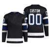 Anpassad blixttröja män kvinnor ungdom Brayden Point Steven Stamkos Andrei Vasilevskiy Nikita Kucherov Black Alternate Stitched Hockey Jersey Viktigt namn