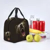 Sac à lunch isolé féroce Grizzly Bear pour femmes hommes étanche refroidisseur thermique boîte à lunch bureau pique-nique voyage sacs fourre-tout L7FZ #