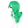 Parrucche 3069 Parrucche sintetiche di media lunghezza di colore verde ricci per le donne Costume Cosplay Parrucca in fibra resistente al calore per feste di Halloween