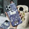 Design di stampa blu con abbellimenti come diamanti per un pacchetto completo e lussuoso e alla moda Anti drop iPhone Case per Apple 15Pro Max 12 13 14 Pro Max