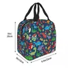 Rex Dinosaur Fantasy Pattern Isolated Lunch Bags Stor måltid Ctain Cooler Bag Lunch Box Tote Office Travel Food Bag B601#