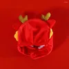 Dog Apparel Cartoon Dragon Pet Hat Chinese For Year Cosplay Plush 3d Horns Embroidery Costume Headgear Cat Po