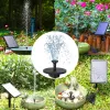 Filme Aisitin DIY Bomba de água solar para banho de pássaros 5w, Fonte de água movida a energia solar com 4 bicos, Fonte de banho de pássaros movida a energia solar DIY