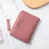 Nieuwe gele vrouwen portemonnee zachte PU Leer vrouwelijke portemonnee mini HASP -kaarthouder Coin Short Wallets Slim Small Purse Zipper Keychain R4RK#