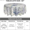 Table Cloth Tablecloth Anchor Nautical Retro Vintage Round 60 Inch Table Cover Polyester Stain and Wrinkle Resistant Table Cloth for Party Y240401