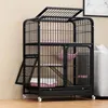 Cat Carriers Simple Iron Mesh Cage Indoor House Pet Supplies Household Three Floors Villa Oversized Balcony With Wheels