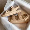 Сандалии женские спортивные кожаные с петлями на крючках повседневная обувь на плоской подошве в римском стиле лето 2024 дизайнерский брендовый дизайн