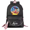 jasmine Princ Boys Girls Kids School Book Bags Women USB Chain Backpack Canvas Men Laptop Bagpack Packsack Bookbag y3S9#