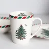 Muggar Classic Christmas Tree Mug Milk White Luxury Year's Gift Home Coffee Drinkware 14 oz 400 ml