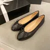 Modische, hochwertige Ballerinas für Damen, Spiegelqualität, Luxus-Sandalen, runde Zehen, Plateauschuhe, Designer-Schuhe aus echtem Leder, mit Box