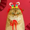 Одежда для собак, шляпа для домашних животных на шнуровке, праздничный головной убор с китайским драконом для кошек и собак, регулируемый дизайн, костюм для празднования года
