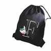 Mochila para niñas Mochila para libros Alfabeto simple FR Imprimir Bolsa con cordón Negro Portátil Personalizar Hombres Bolsas deportivas Bolsa de baloncesto 64y9 #