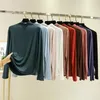 Turtleneck Long Sleeve Tshirt 여성 가을 ​​바닥 Tshirts Tops Solid Slim Fit Pullovers Casual Tees Base Tees 240318