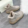 Casual Schoenen 2024 Dames Klassiek Kaki Beige Sport Winter Pluche Comfortabel Warm Ronde Neus Koreaanse Stijl QB528