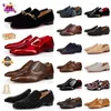 Fashion Mens Designer Dress Shoes Suede Low Heels Shoe Patent Calf Leather Casual Men Business Wedding Sneakers Size 38-47