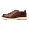 Chaussures habillées rétro hommes Oxfords luxe en cuir véritable 2024 bout rond fait à la main qualité tendance britannique décontracté plat homme social