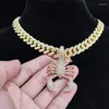 Pendant Necklaces 2024 Men Women Hip Hop Scorpion Necklace Crystal Cuban Chain Iced Out Bling HipHop Fashion Charm Jewelry