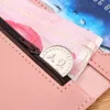 Kvinnors plånbok Kvinna LG Tri-Fold Flap Korean Versi av små färska studenter Byt Functi Buckle Leather Wallet B1ff#