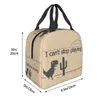 Geen Internet Dinosaurus Geïsoleerde Lunch Draagtas Draagbare Koeler Thermische Voedsel Dino Geek Lunchbox voor Vrouwen School Picknick Bento Box n7PS#