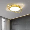 Tavan Işıkları Modern Lüks Altın Led Montajlı Oturma Odası Ebeveyn Yatak Odası Çalışması Kapalı Avize Lambası
