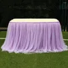 Saia de mesa tutu malha elástica toalha de mesa para decoração de festa de casamento acessórios têxteis para casa