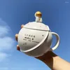 Mokken 400ml Creatieve Relief Cartoon Keramische Cup Serie Planeet Mok Met Deksel Lepel Cadeau Leuke Koffie En Kopjes Set