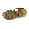 Sandalen dames zomer effen kleur leer bloem decoratieve open teen haak lus platte elegante kantoor damesschoenen