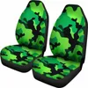 Чехлы на автомобильные сиденья неоновый зеленый военный камуфляжный набор из 2 шт. универсальный передний защитный чехол