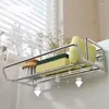 Kitchen Storage Sponge Holder Sink Stainless Steel Drain Basket Cleaning Drainer Rack Organizer