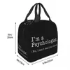 Jag är en psykolog nej, jag kan inte läsa ditt sinne termiska isolerade lunchpåse Psykolog presentlåda för arbetsskola matväskor m8r6#