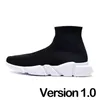 2024 Designer sock shoes men women Graffiti White Black Red Beige Pink Clear Sole Lace-up Neon Yellow socks speed runner trainers flat platform sneakers casual