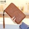 fiable new RFID anti-theft brush women's lg wallet, high-quality PU leather large capacity women's wrist handbagpurse r9it#