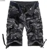 Shorts de grife estão vendendo bem.Macacão camuflado de algodão masculino, shorts grandes soltos de cinco pontos, calças multibolsa, guerra mundial, treinamento militar ao ar livre