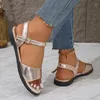 Sandalen Frauen Sommer Flache Luxus Schuhe Frau Mode Shinny Helle Glitter Damen Wohnungen Alias Planas