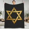 Filtar stjärna av David Soft Warme Filt Golden Jewish Travel Throw Spring Novelty Design Flanell Bedstred Soffa Bed Cover